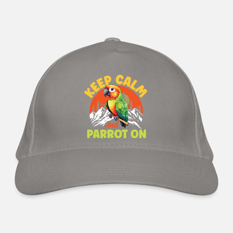 Keep Calm And Parrot On Bio-Baseballkappe