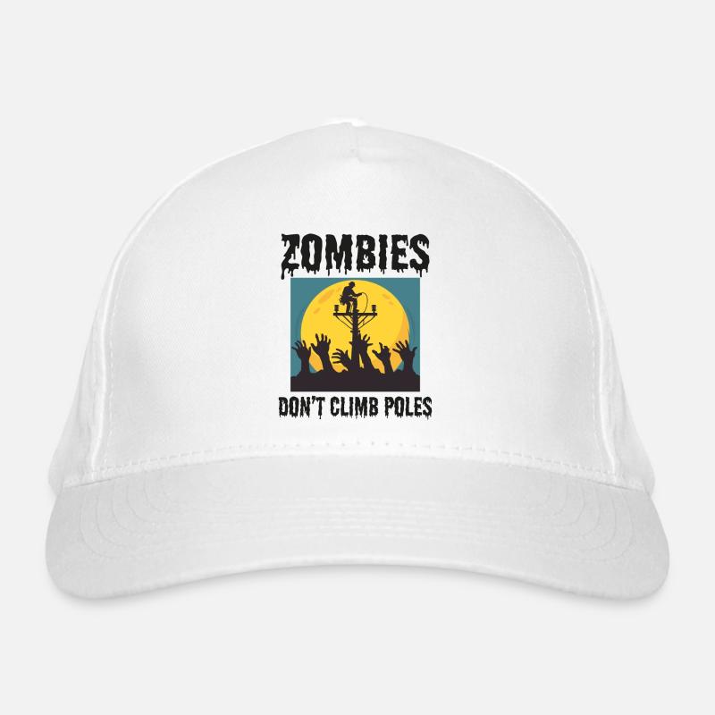 Lineman Halloween Zombie Climbing Power Pole Organic Baseball Cap