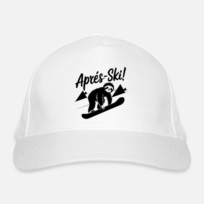 Sloth Faultier Snowboard Apres Ski Bio-Baseballkappe