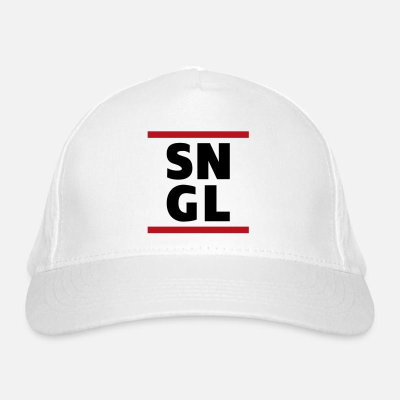 Single SNGL Typographie Spruch Zitat Bio-Baseballkappe