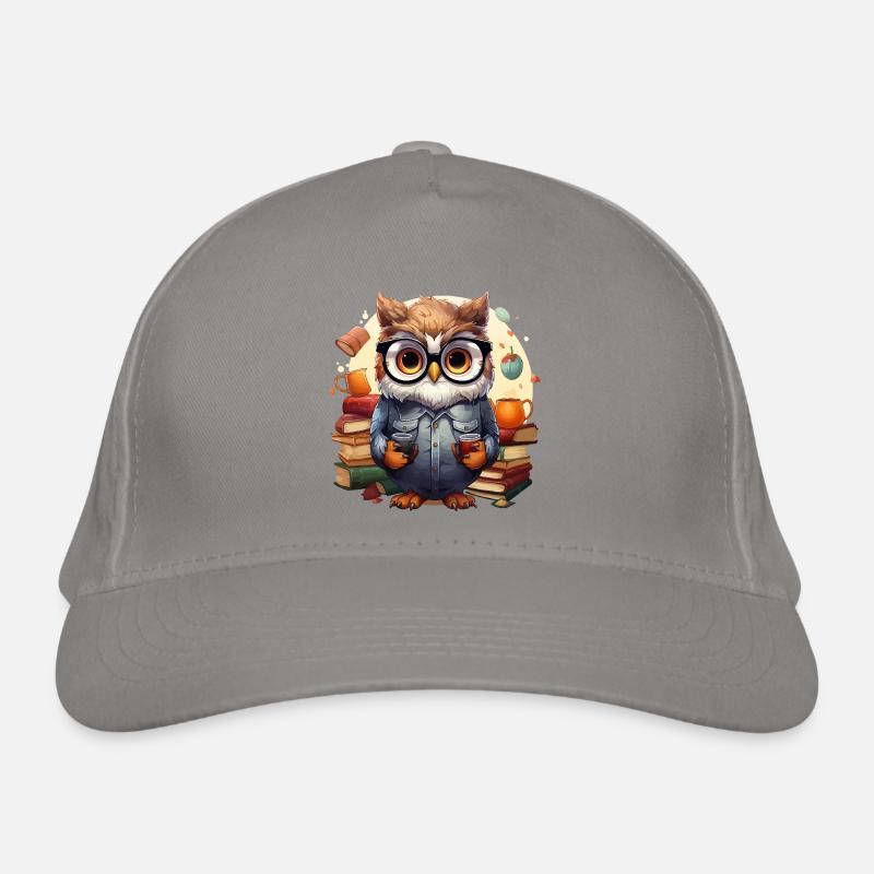 The Wise Librarian Owl Organic Baseball Cap