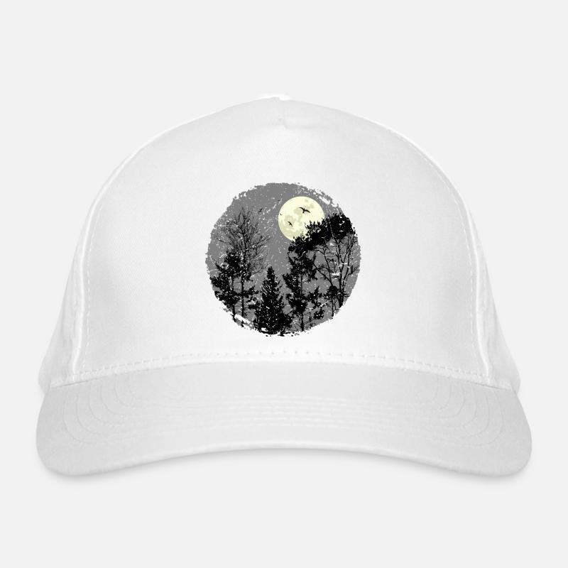 Hallowing Night Forest Scene Organic Baseball Cap