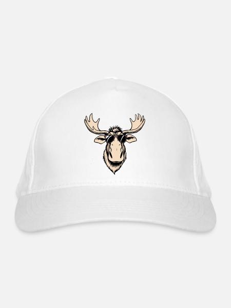 Elch - Bio-Baseballkappe - Weiß