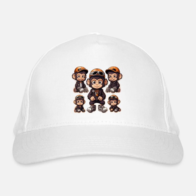 Monkey Skateboarding Sticker Pack Organic Baseball Cap
