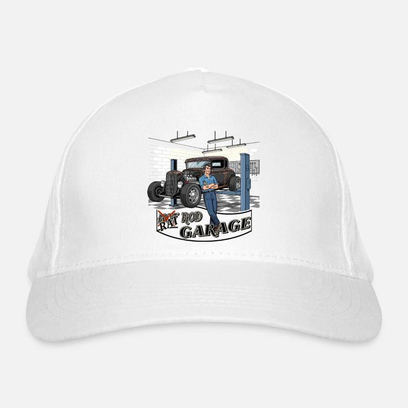 Vintage Car Workshop Design Organic Baseball Cap