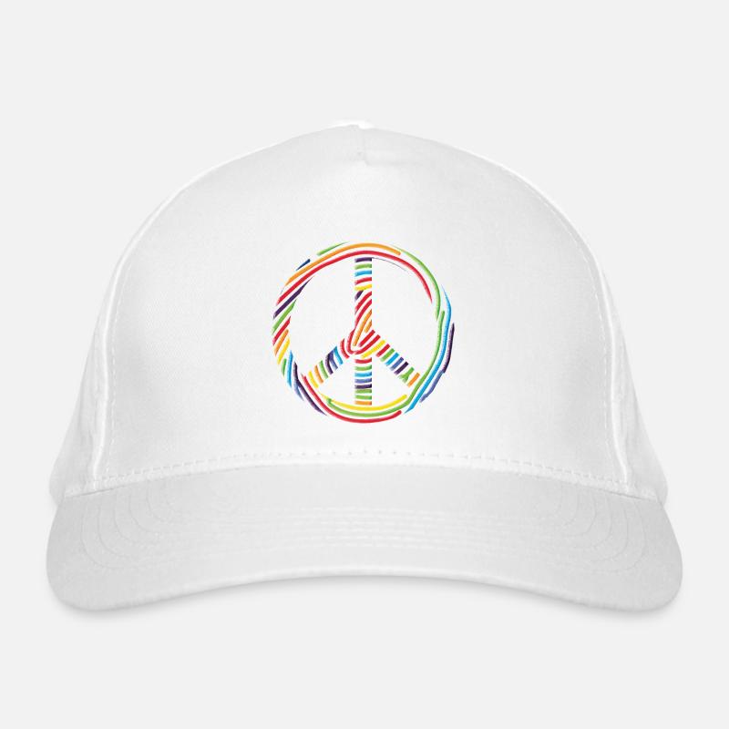 Buntes-Peace-Zeichen Bio-Baseballkappe