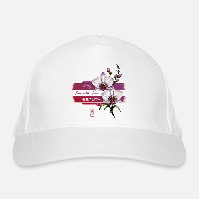 Orchideenblüte mit Anmut Bio-Baseballkappe