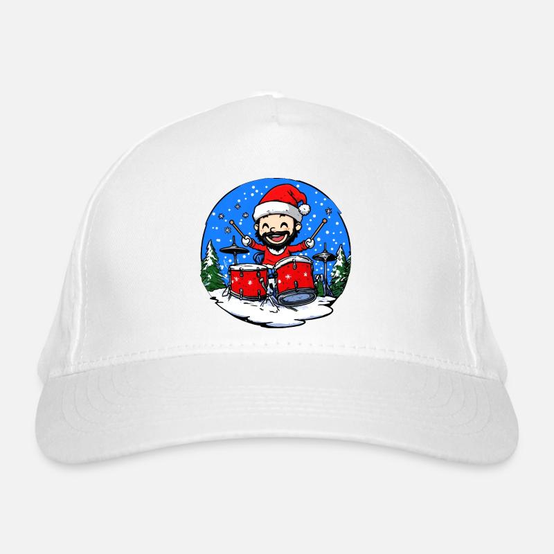 Drummer Christmas Organic Baseball Cap