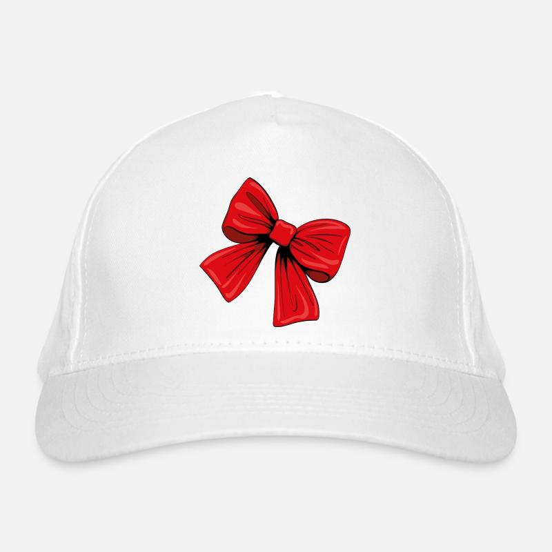 Ruban rouge - Casquette classique bio - blanc