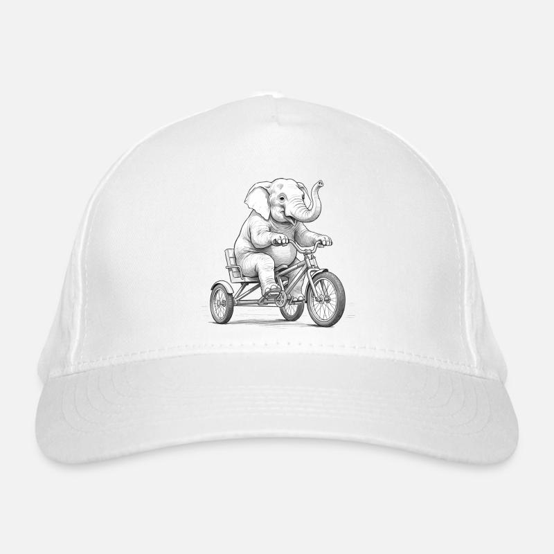 Elephant on a Tricycle Organic Baseball Cap