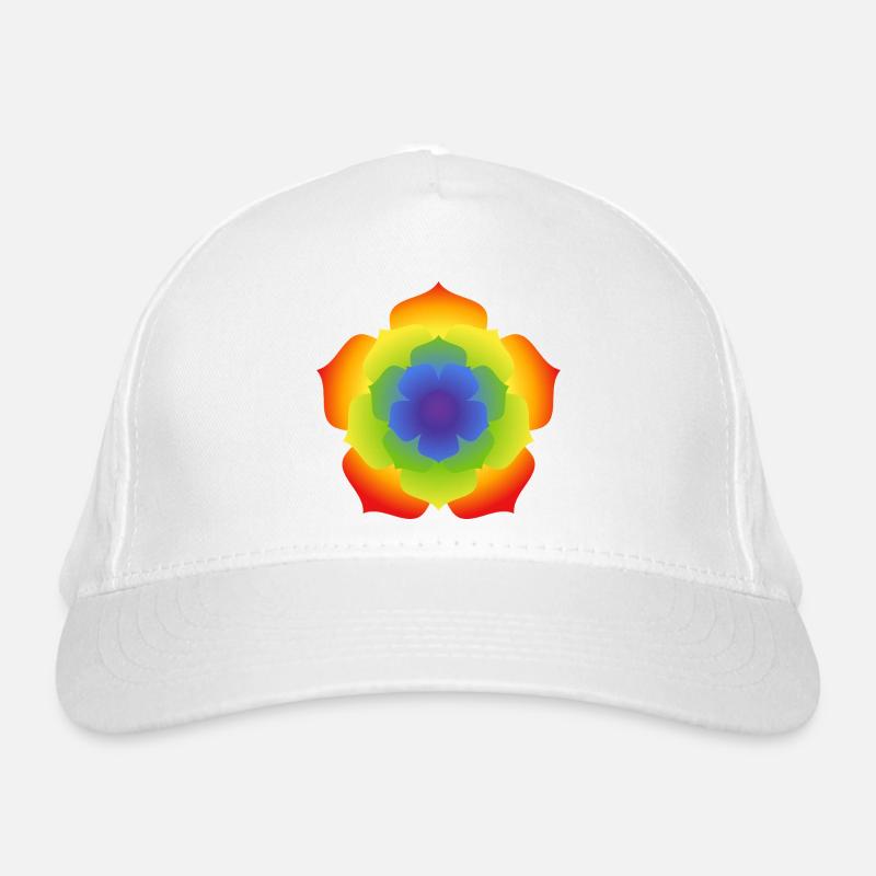 Regenbogenlotus-Mandala-Blüte Bio-Baseballkappe