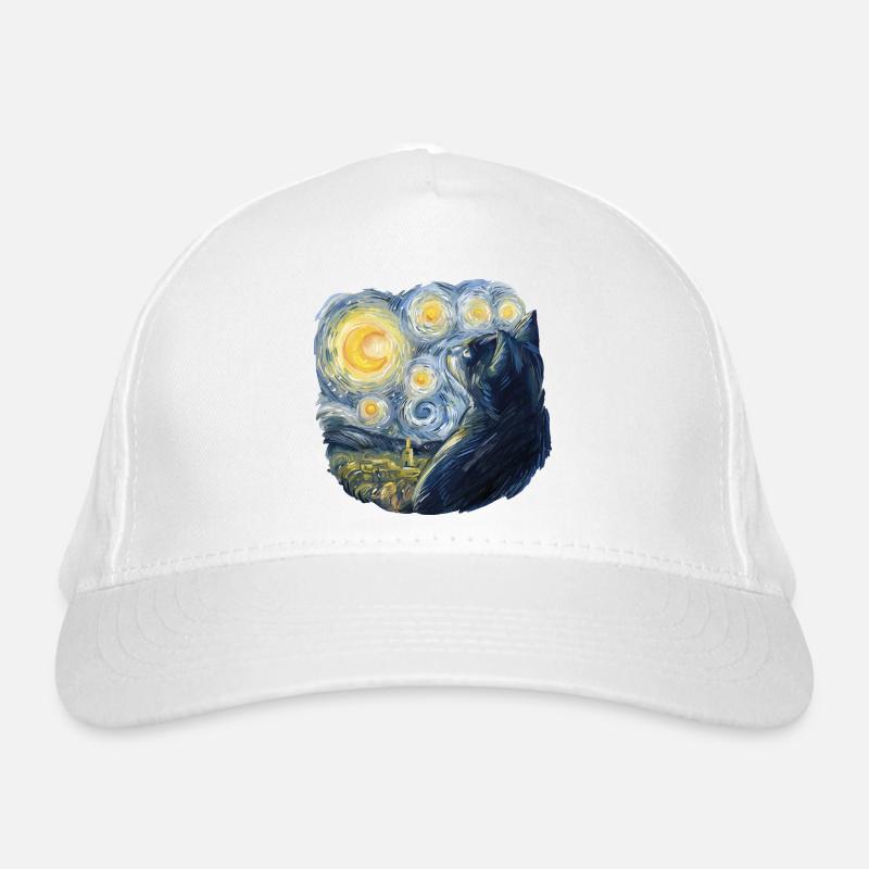 Chat Van Gogh à la manière de la Nuit étoilée Casquette classique bio