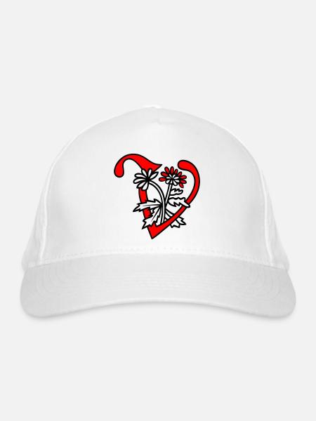 Buchstabe V Initiale - Bio-Baseballkappe - Weiß