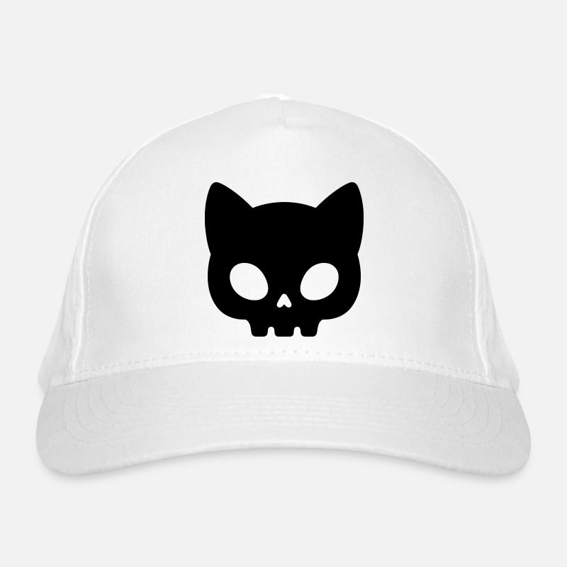 Silhouette de crâne de chat | Masque gothique mignon Casquette classique bio