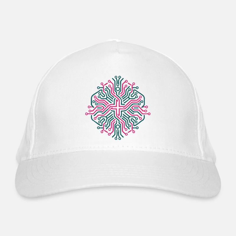 Pink and Blue Symmetric Neural Network Organic Baseball Cap