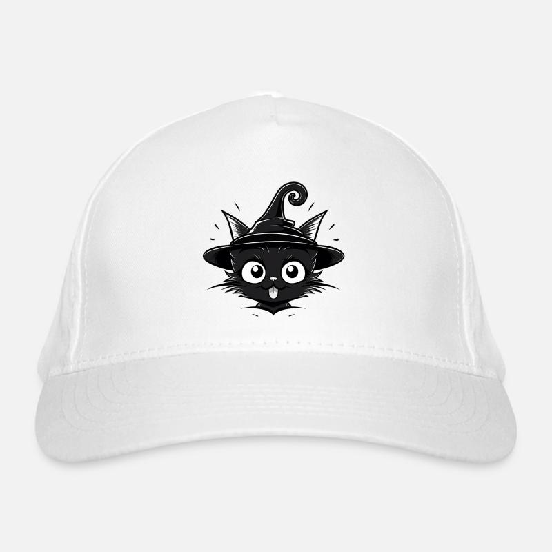 Sorcière Chat Noir avec Chapeau de Sorcière - Chat Casquette classique bio