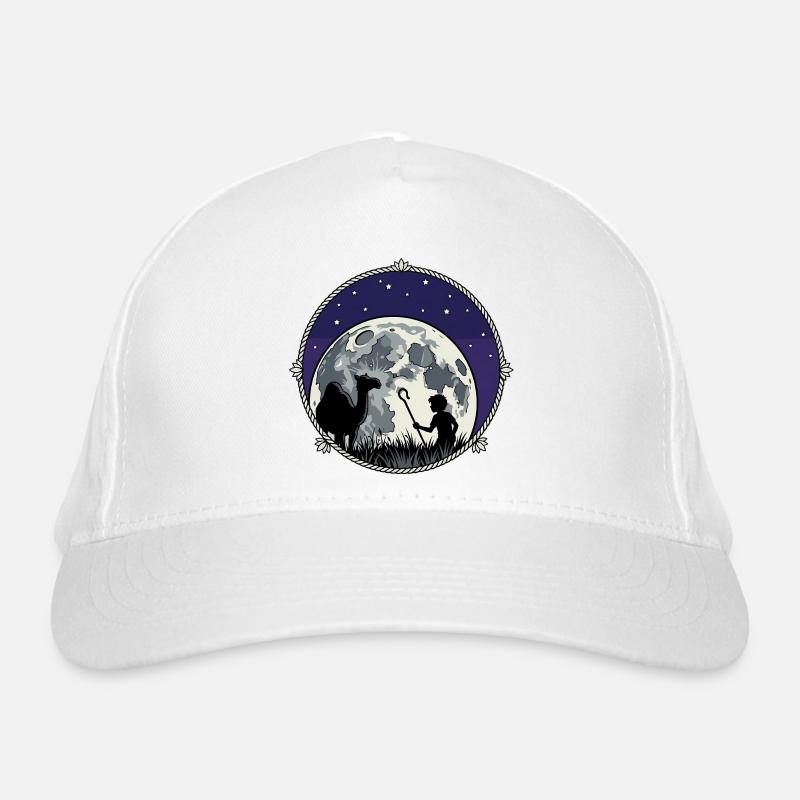 Moonlit Night Shepherd and Camel Organic Baseball Cap