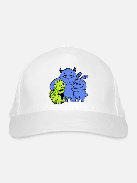 Monstres mignons - Casquette classique bio - blanc - Devant