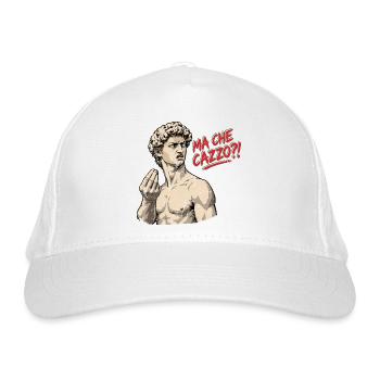 Ma Che Cazzo?! – David mit italienischem Temperame - Bio-Baseballkappe - Weiß - Vorne