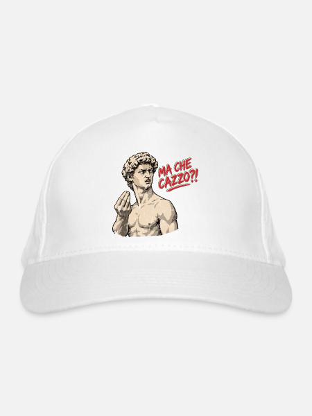 Ma Che Cazzo?! – David mit italienischem Temperame - Bio-Baseballkappe - Weiß
