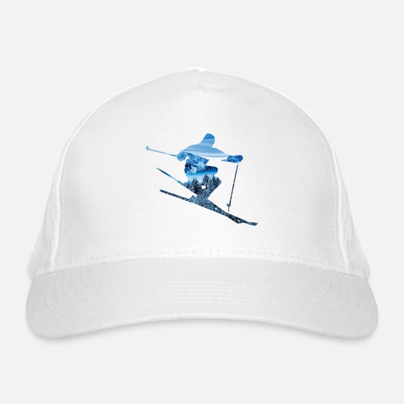 Skifahrer Bergmuster Bio-Baseballkappe