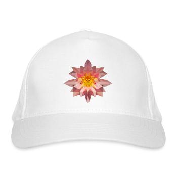 Polygon Lotus Flower – Mysticism, Nature & Relaxation - Organic Baseball Cap - white - Front