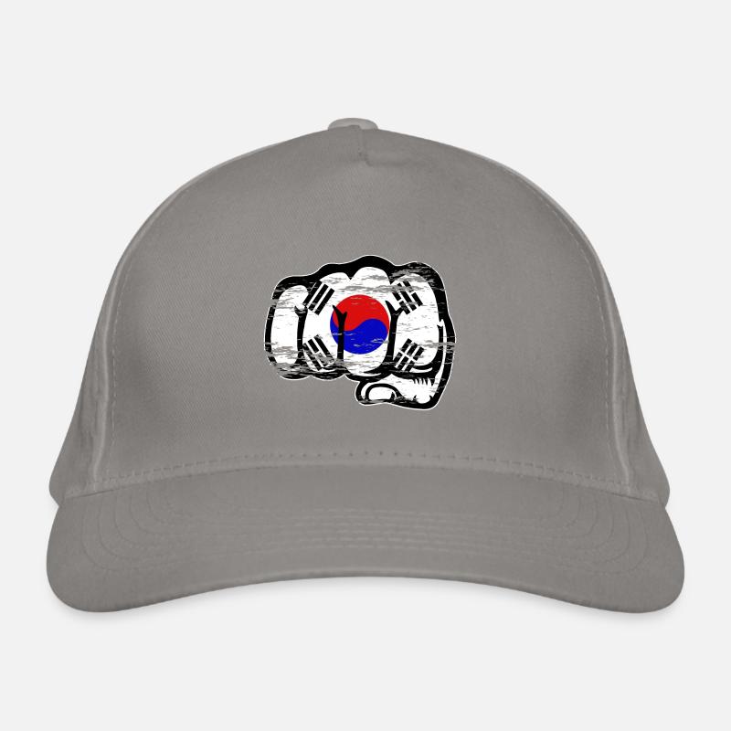 Drapeau de la Corée du Sud Main Poing Utilisé Casquette classique bio