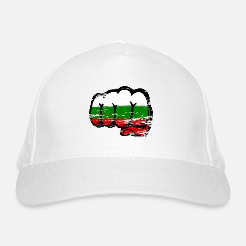 Drapeau de la Bulgarie Main Poing Utilisé Casquette classique bio