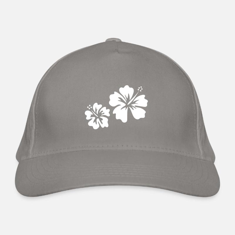 Weißer Hibiskus Bio-Baseballkappe