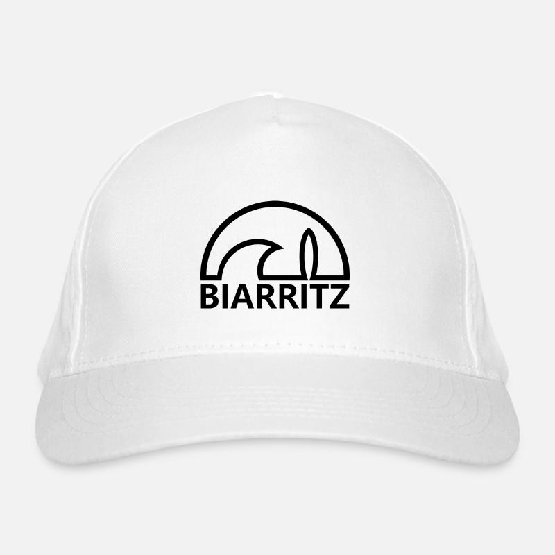 Biarritz Sun Surfbrett minimalistisch schwarz Bio-Baseballkappe