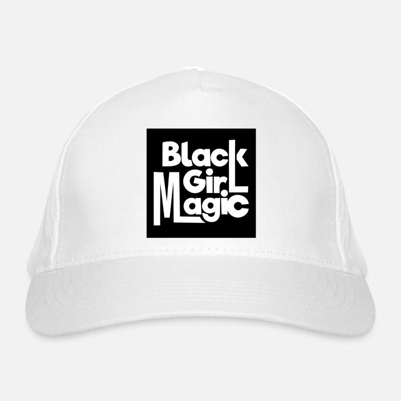 Black Girl Magic 2 White Text Organic Baseball Cap