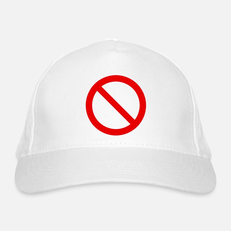 Red Forbidden Symbol Pattern Organic Baseball Cap