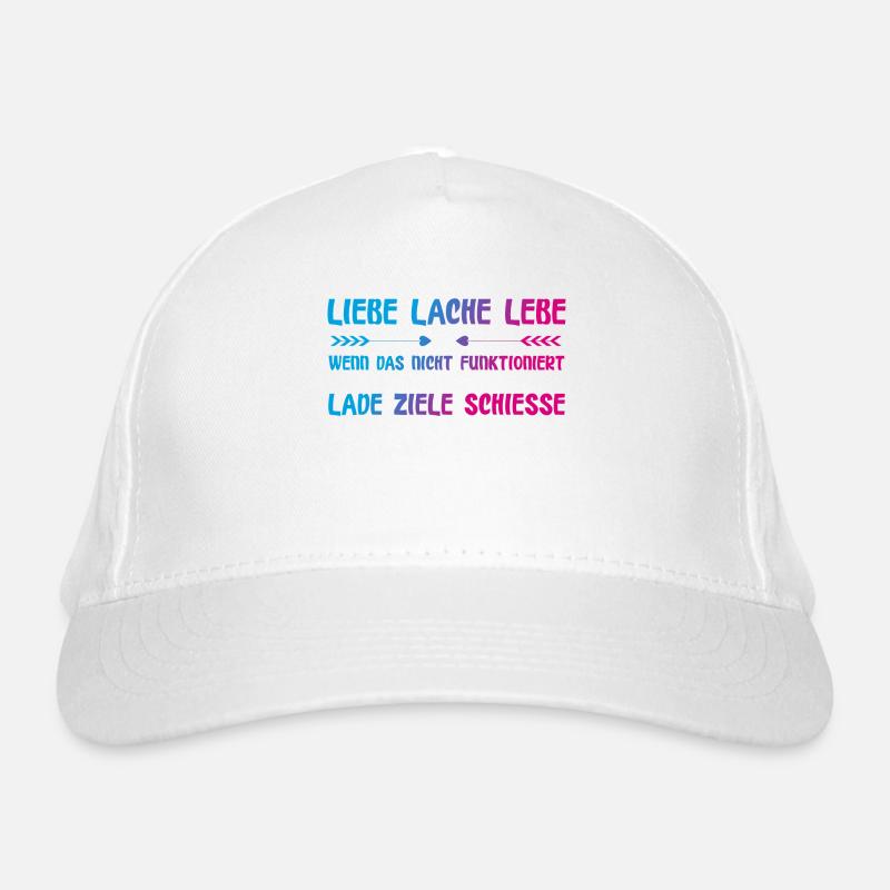 Liebe Lache Lebe lustiger Spruch Bio-Baseballkappe