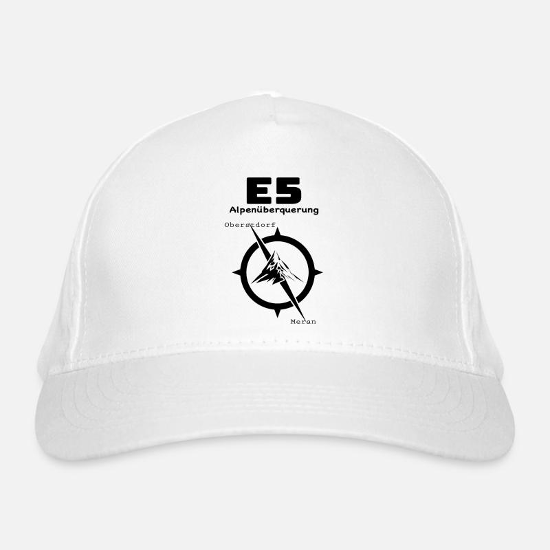 E5 Alpenüberquerung Bio-Baseballkappe