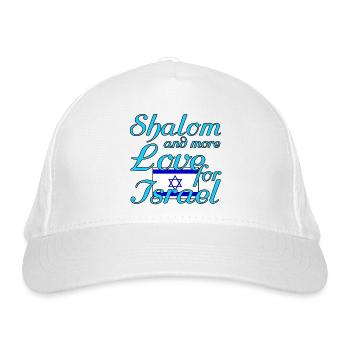 Shalom Liebe Israel Juden Sprüche - Bio-Baseballkappe - Weiß - Vorne