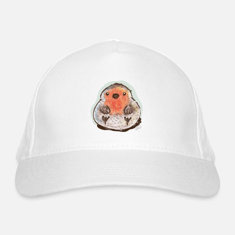 Bubble Robin - Organic Baseball Cap - white