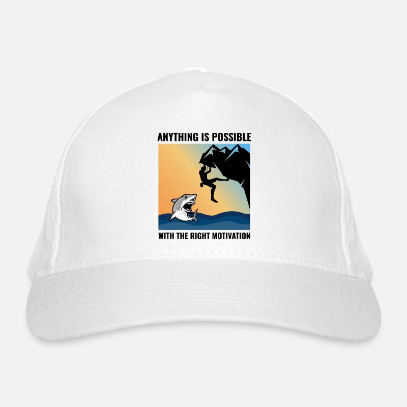 Klettern Bouldern Kletterer Haifisch Lustig Bio-Baseballkappe