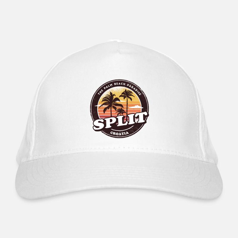Split Croatia Vintage Beach Design Organic Baseball Cap