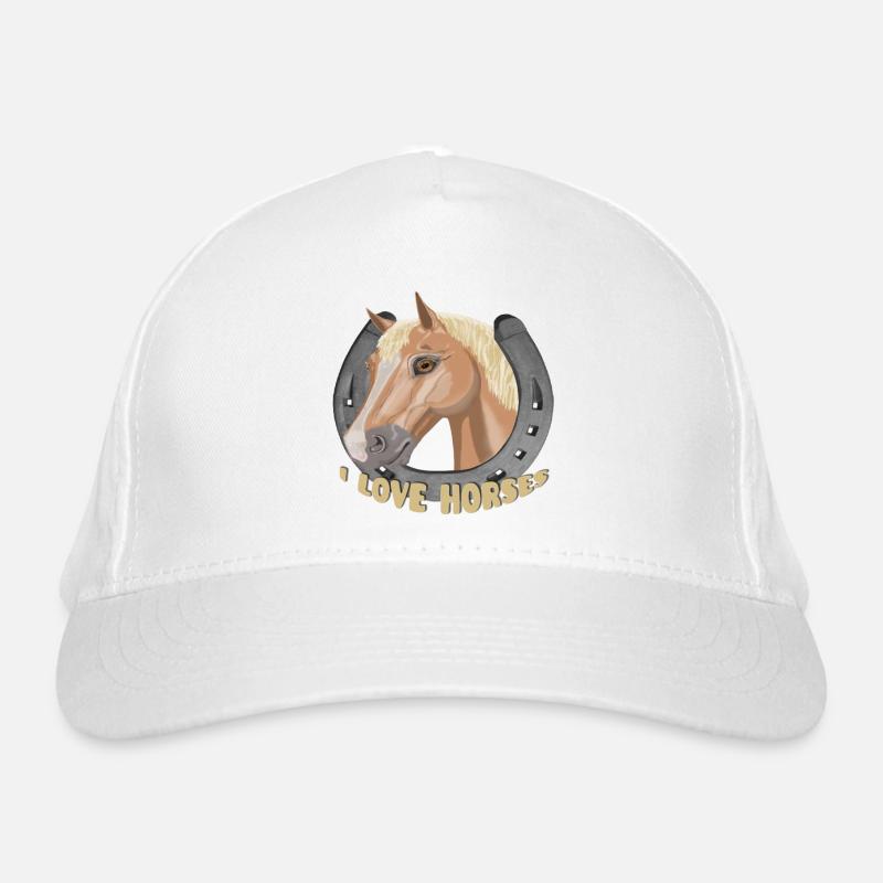 Ich liebe Pferde Pferd Pferd Bio-Baseballkappe