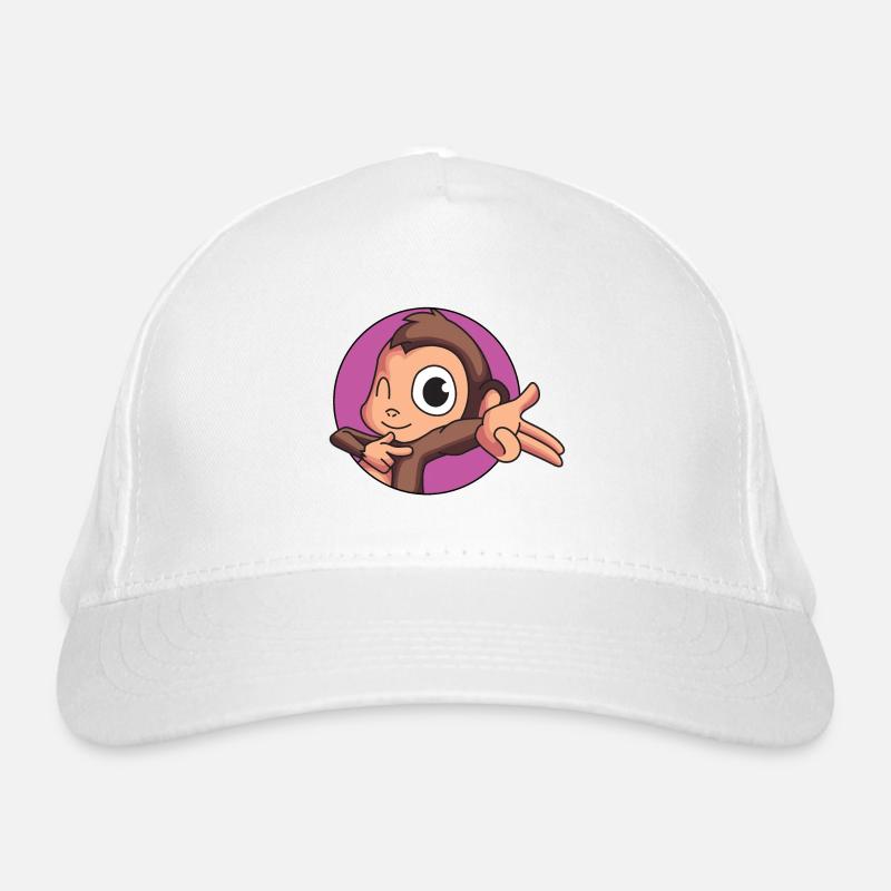 Freches Äffchen Bio-Baseballkappe
