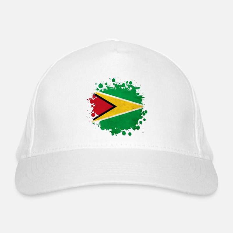 Guyana Flagge Klecks Bio-Baseballkappe
