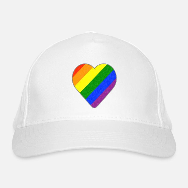 Regenbogen Herz Bio-Baseballkappe