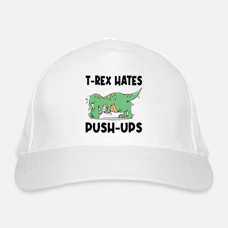 T-Rex déteste les pompes Push-ups Humour drôle Casquette classique bio
