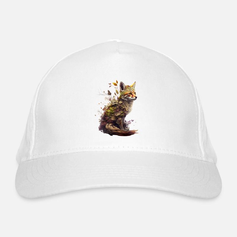 Fox with plants on his back Organic Baseball Cap