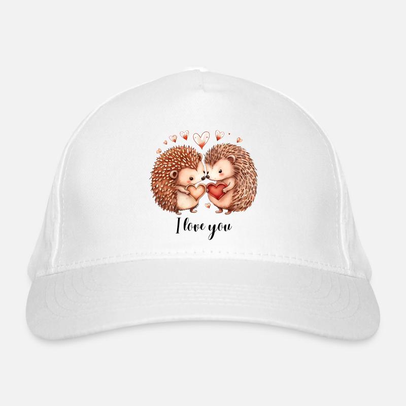Loving hedgehogs - Organic Baseball Cap - white