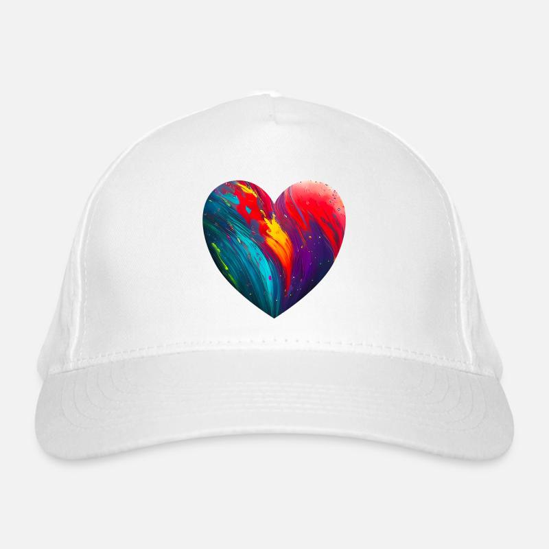 Heart with bright colors Organic Baseball Cap