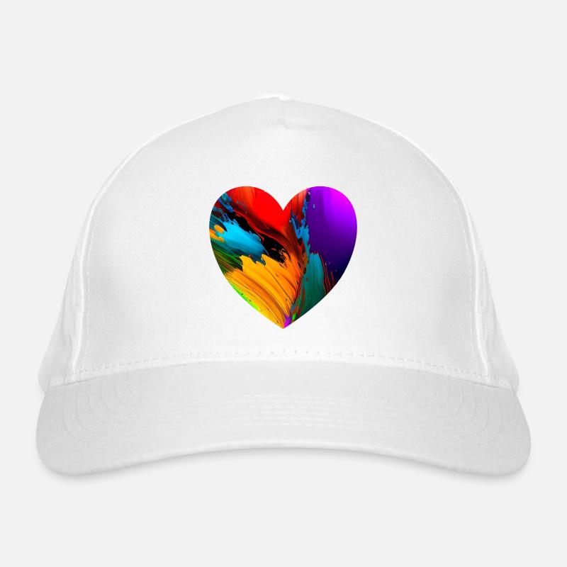 Heart with bright colors Organic Baseball Cap