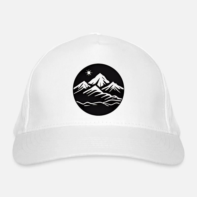 Mountains with sun in a circle Organic Baseball Cap
