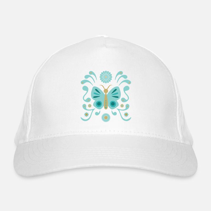 Boho Butterfly L Bleu et Or Casquette classique bio
