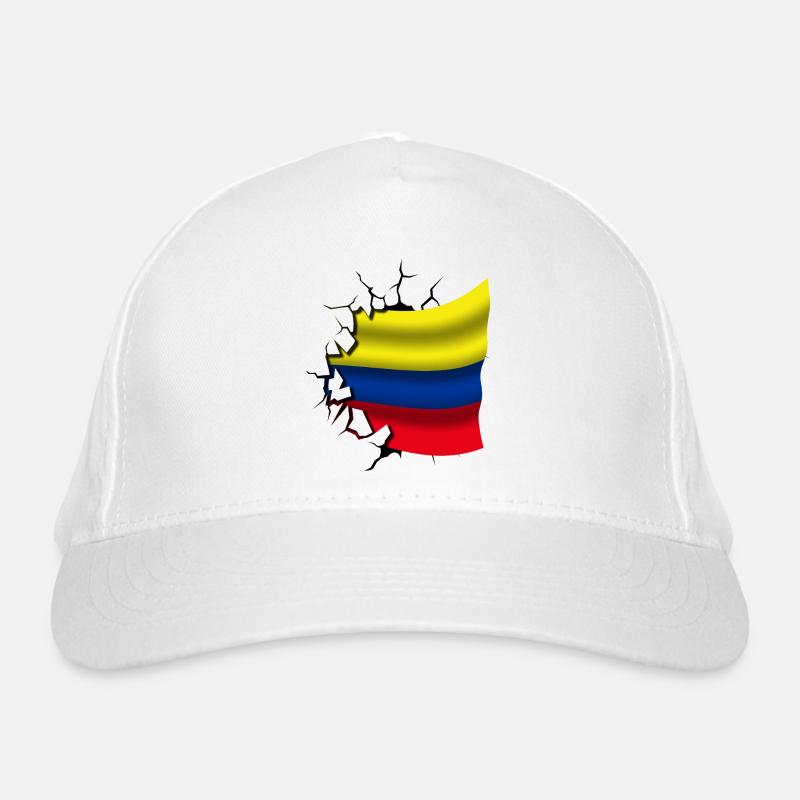 Drapeau de la Colombie - Colombie - Drapeau Broken Design Casquette classique bio